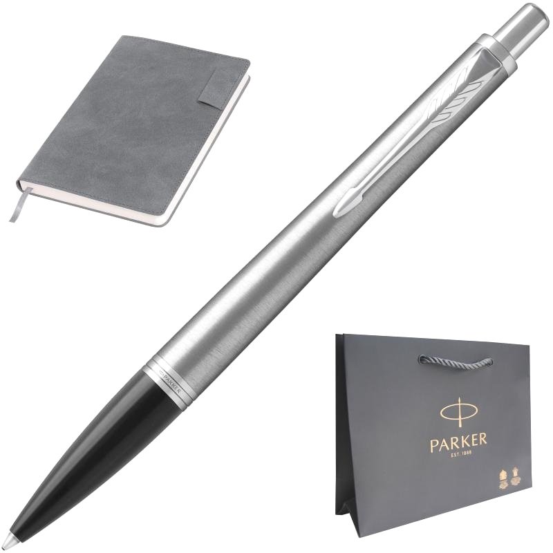 Набор: Ручка шариковая Parker Urban Core K309, Metro Metallic CT + Ежедневник, недатированный, А5, серый