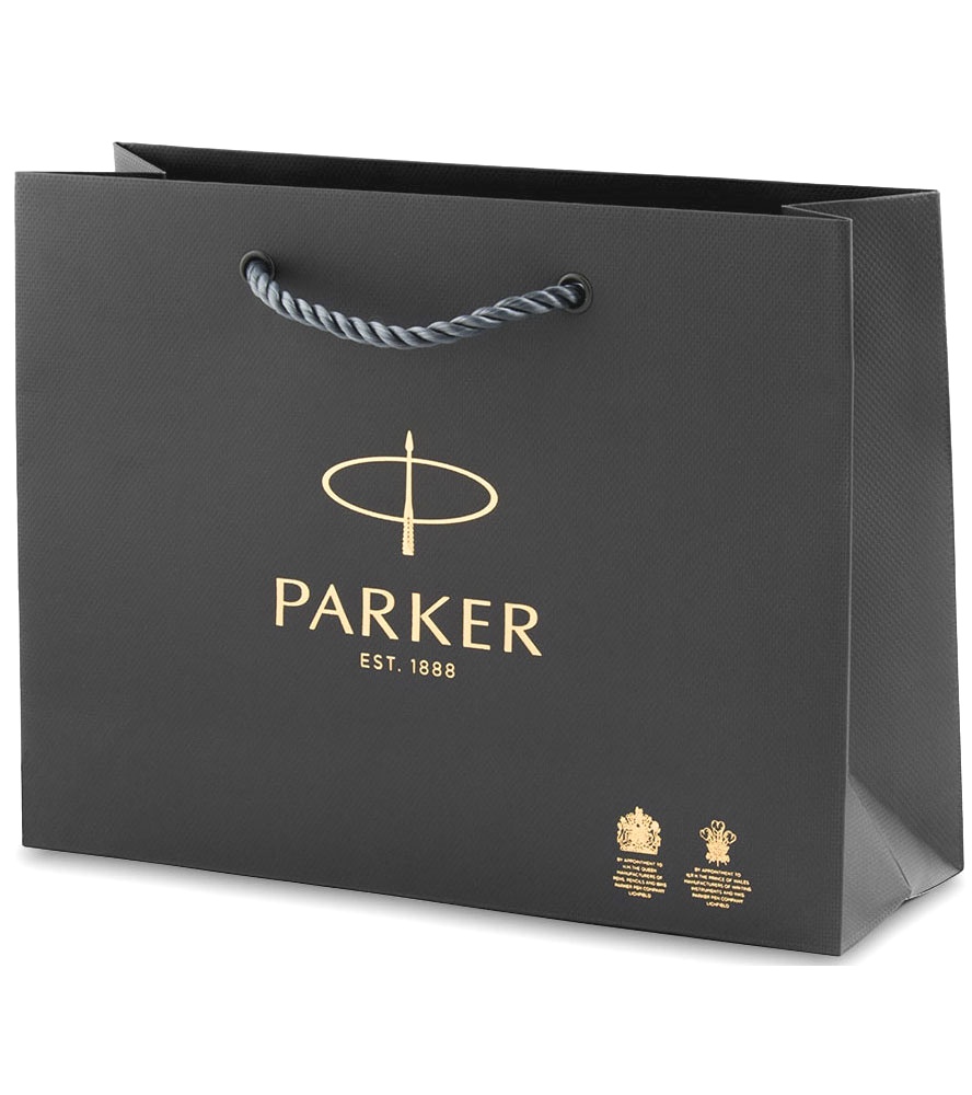  Фирменный подарочный пакет PARKER, Большой, бумажный, серый, 30*21*10 см., фото 2