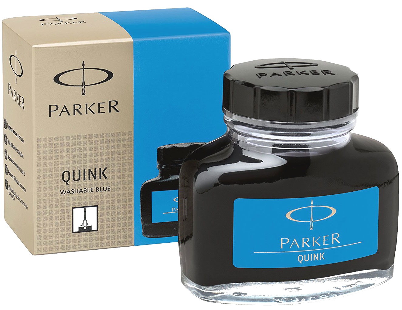 Флакон с неводостойкими синими (Washable Blue) чернилами для перьевых ручек Parker Quink, Z13