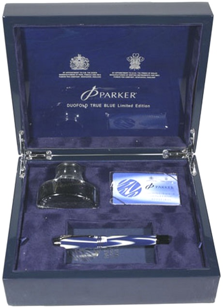 Перьевая ручка Parker Duofold F101 Centennial, True Blue PT (Перо M), футляр