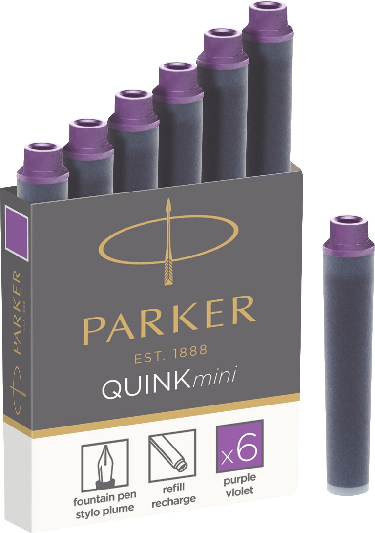  Картриджи с пурпурными чернилами для перьевой ручки Parker Quink Mini Cartridges Z17