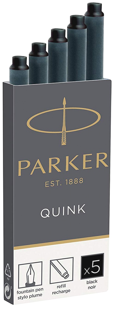 Картриджи стандартные с черными чернилами для перьевых ручек Parker, Cartridge Quink Z11