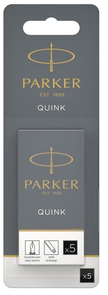 Картриджи стандартные с черными чернилами для перьевых ручек Parker, Cartridge Quink Z11, блистер