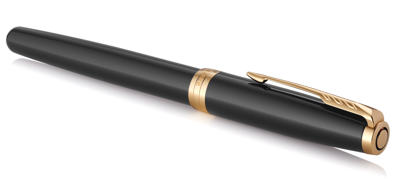  Набор: перьевая ручка + чехол Parker Sonnet Core F530, Lacquer Deep Black GT (Перо M), фото 9