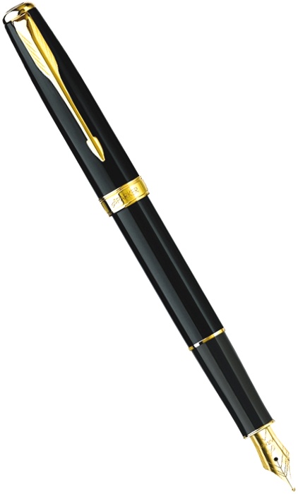  Набор: перьевая ручка + органайзер Parker Sonnet F530, Lacquer Black GT (Перо M), фото 2