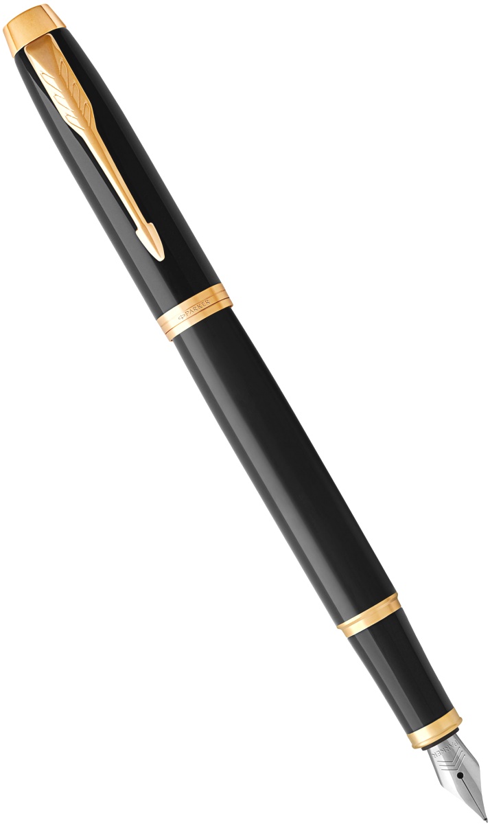Набор: перьевая + шариковая ручки Parker I.M. F321 и  K321, Deep Black GT, фото 3