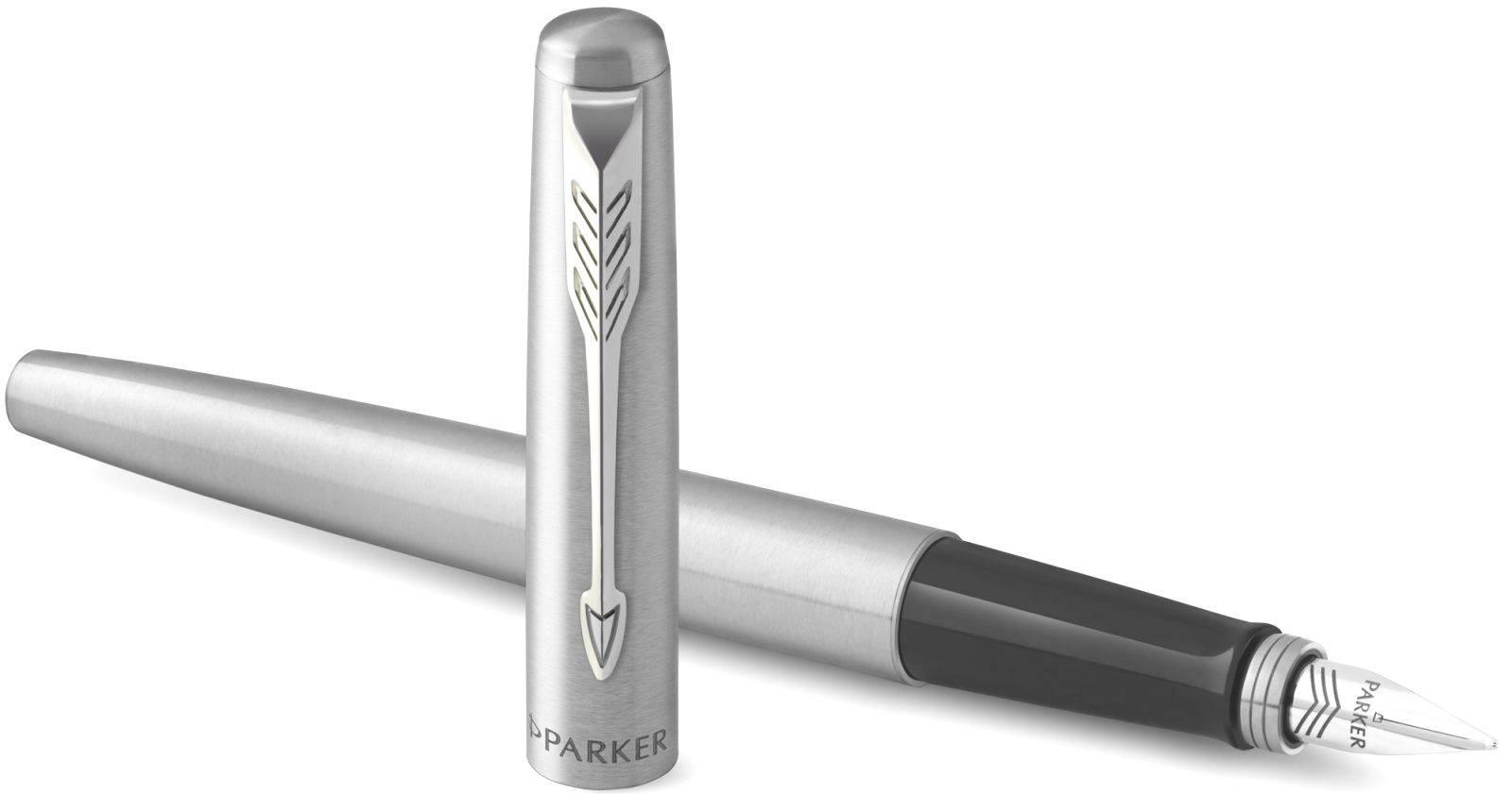  Набор: перьевая + шариковая ручки Parker Jotter Core FK61, Stainless Steel CT (Перо M), фото 6