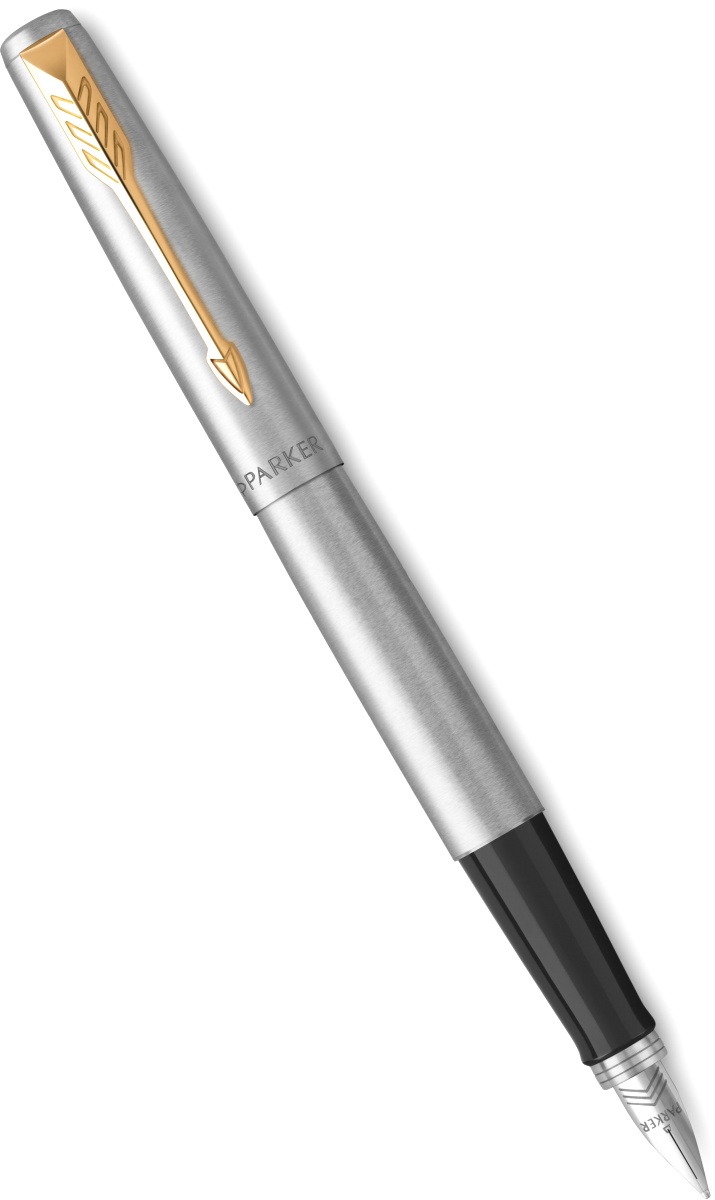  Набор: перьевая + шариковая ручки Parker Jotter Core FK691, Stainless Steel GT (Перо M), фото 2