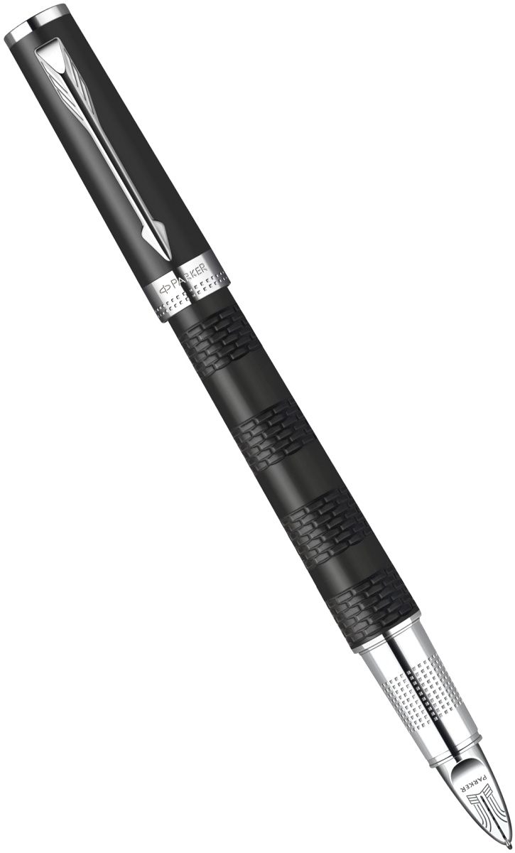 Набор: ручка 5й пишущий узел + чехол Parker Ingenuity Large F501, Black Rubber CT, фото 3