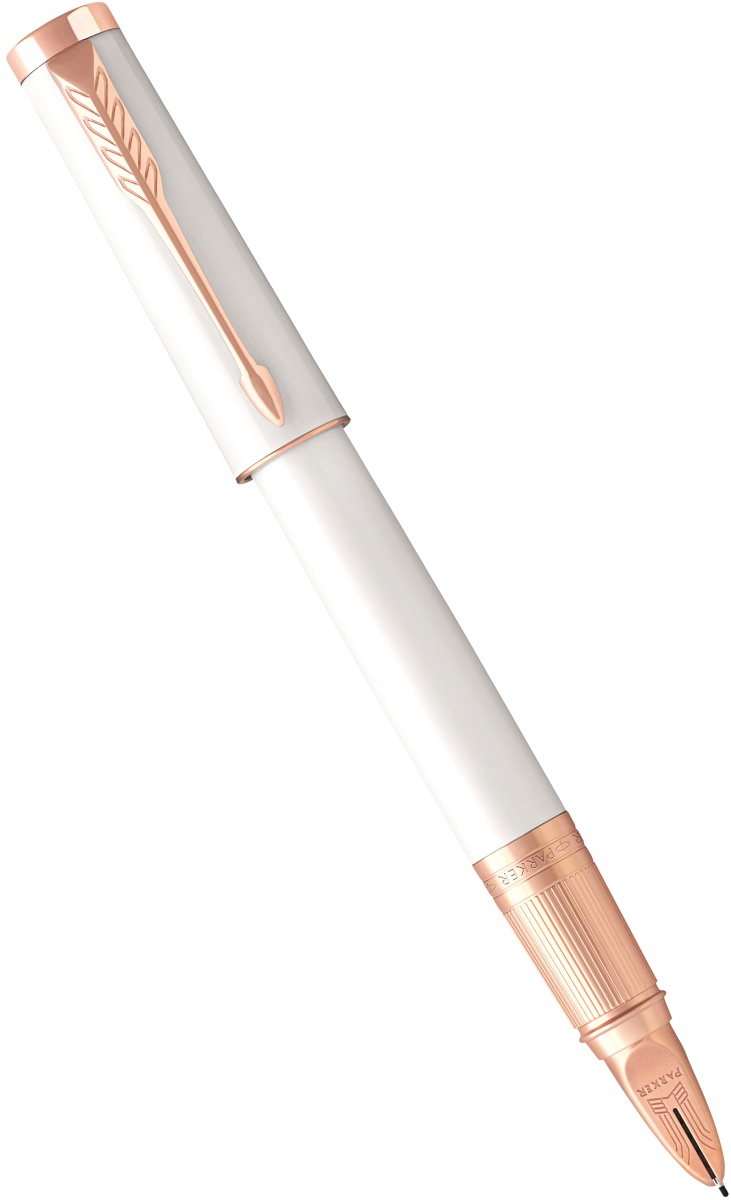  Набор: ручка 5й пишущий узел + чехол Parker Ingenuity Slim F501, Pearl Lacquer PGT, фото 3