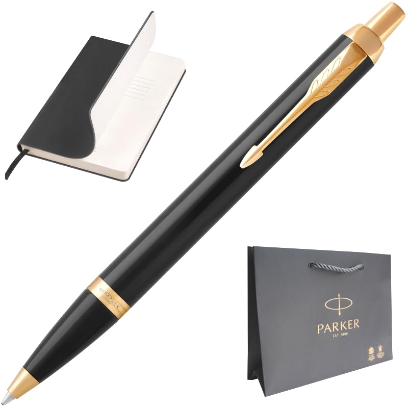 Набор: Шариковая ручка Parker IM Core K321, Black GT + Ежедневник, недатированный, А5, чёрный