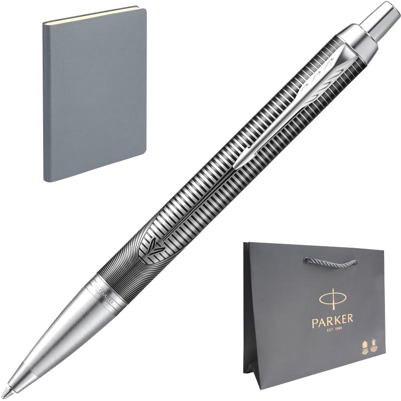 Набор: Ручка шариковая Parker IM Premium 2019 SE K325, Metallic Pursuit + Ежедневник, недатированный, А5, серый