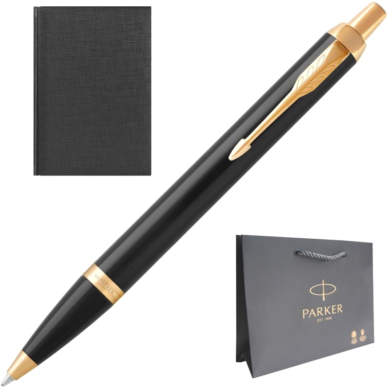 Набор: Шариковая ручка Parker IM Core K321, Black GT + Ежедневник, недатированный, А5, чёрный