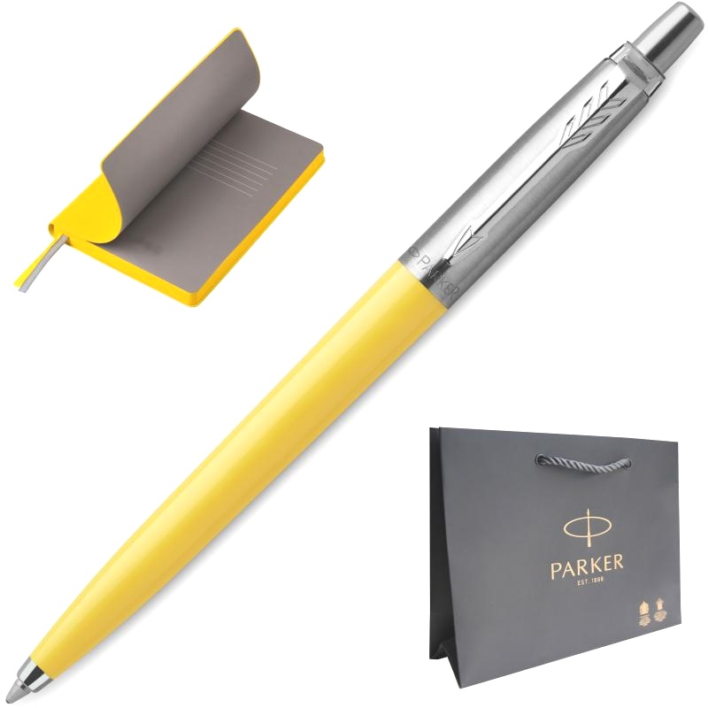 Набор: Шариковая ручка Parker Jotter K60 Originals Color Plastic 2019, Yellow СT + Ежедневник, недатированный, А5, жёлтый