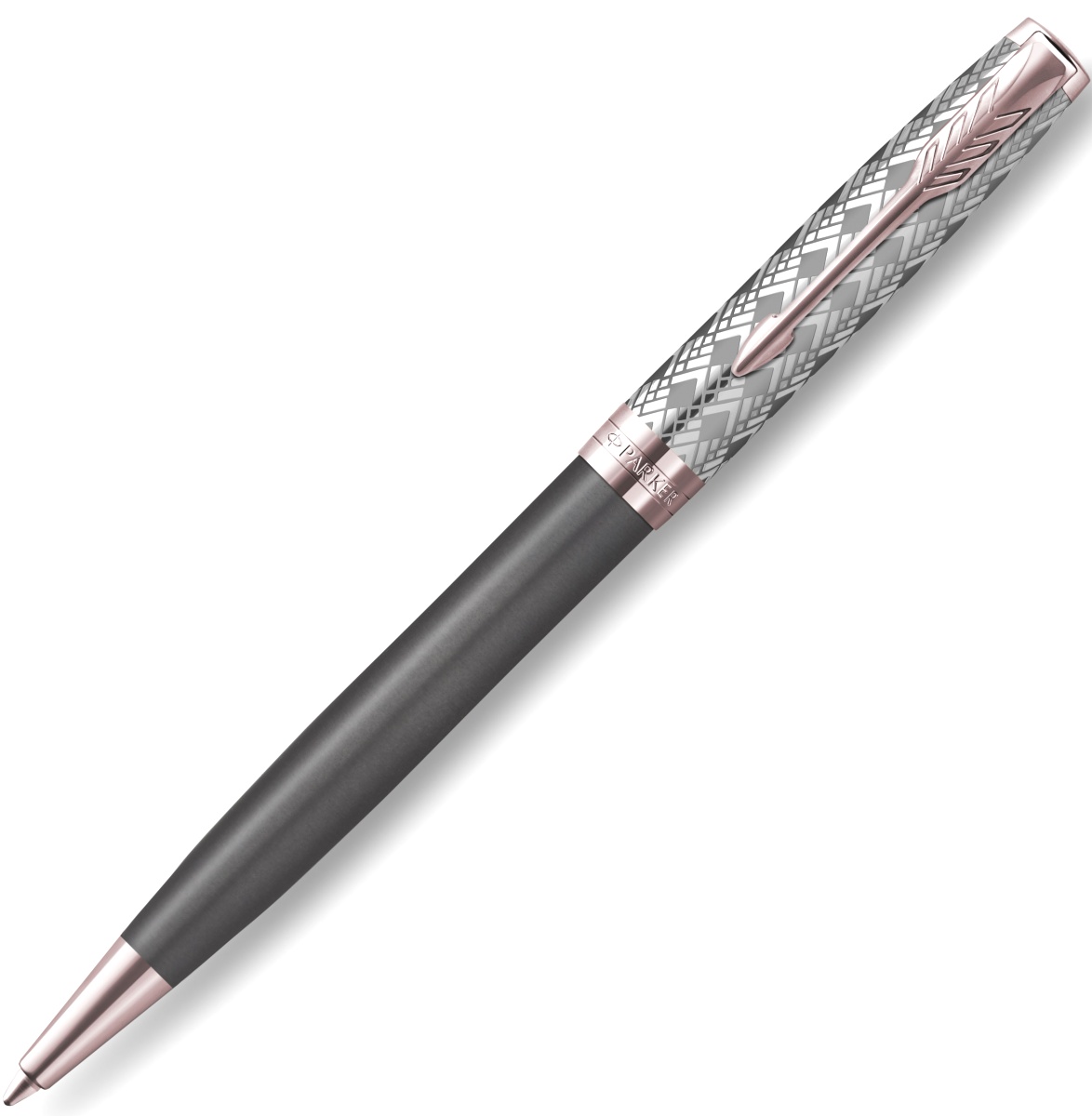 Набор: Ручка шариковая Parker Sonnet Premium K537, Metal Grey PGT + Ежедневник, недатированный, А5, серый, фото 2