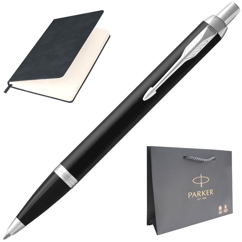 Набор: Ручка шариковая Parker IM Essential K319, Matte Black CT + Ежедневник, недатированный, А5, чёрный