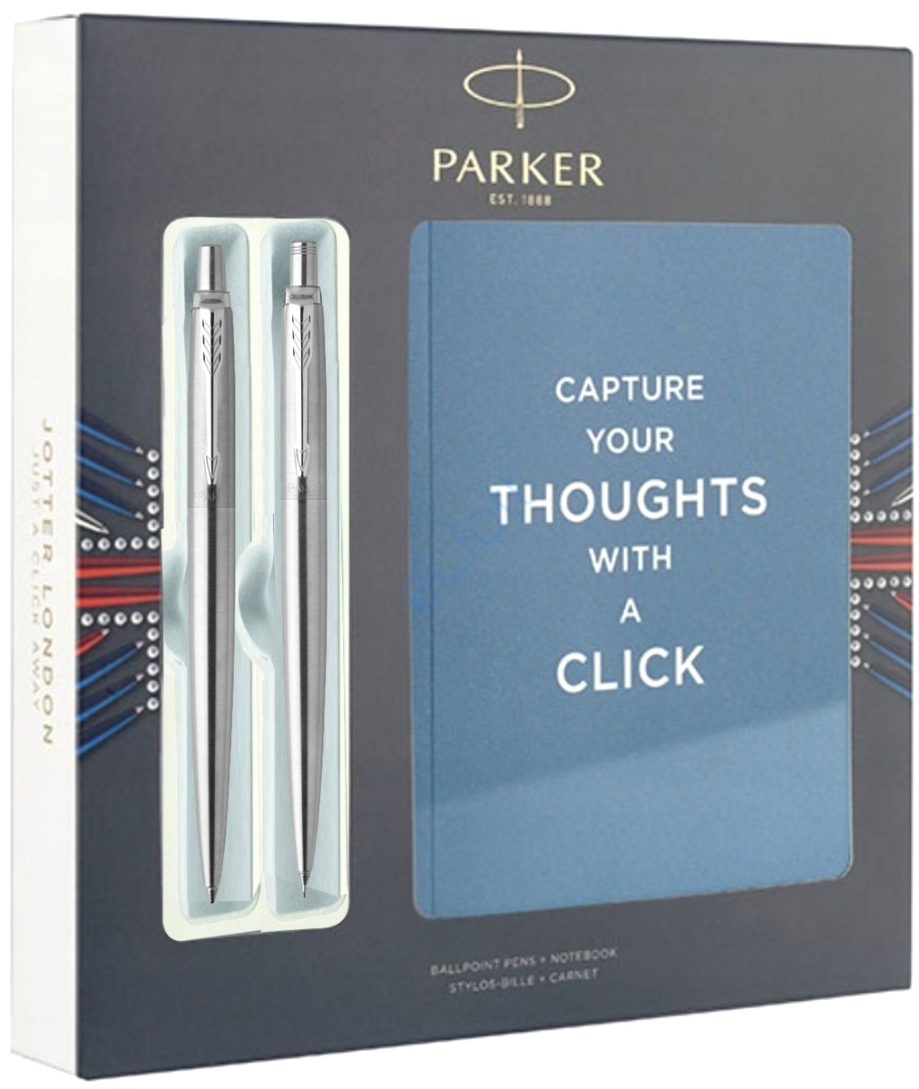 Набор: Подарочная коробка + Шариковая ручка + Карандаш механический Parker Jotter Core B61, Stainless Steel CT