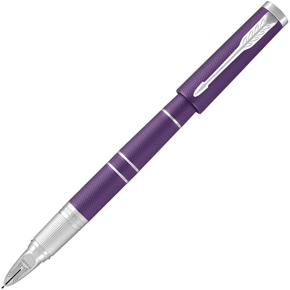 Ручка 5й пишущий узел Parker Ingenuity Slim F504, Blue Violet / Silver