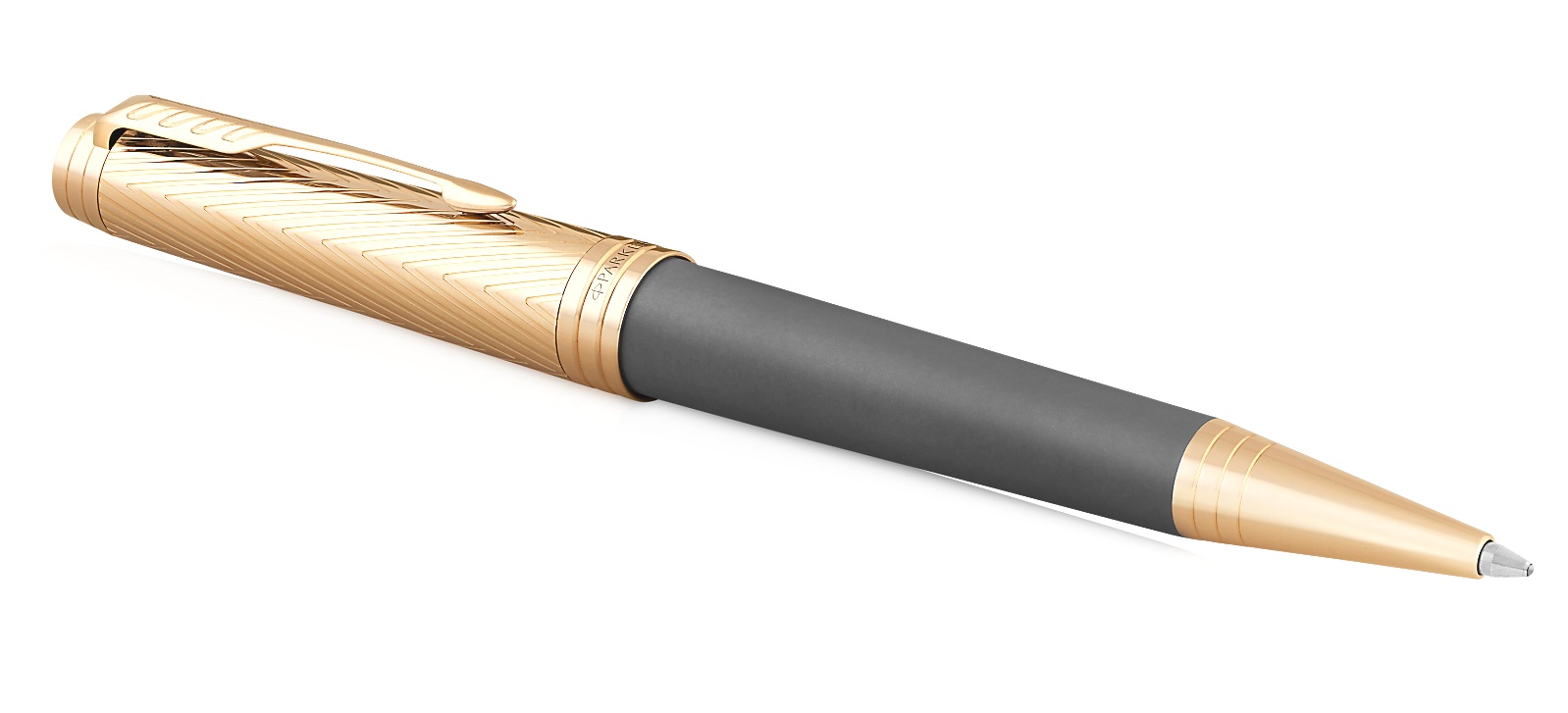 Шариковая ручка Parker Premier Storm Grey K561, Deep Grey GT, фото 2