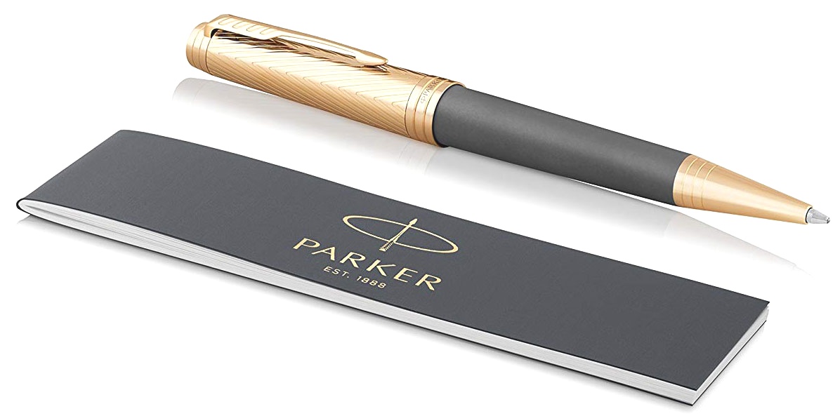 Шариковая ручка Parker Premier Storm Grey K561, Deep Grey GT, фото 3