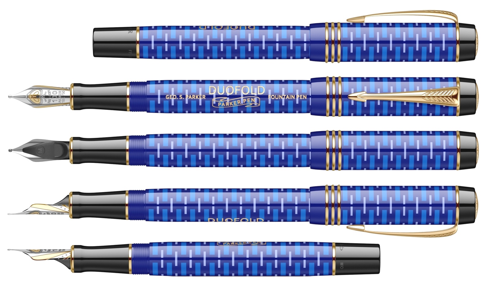  Перьевая ручка Parker Duofold 100th Anniversary LE, Lapis Lazuli Blue GT (Перо F), фото 4