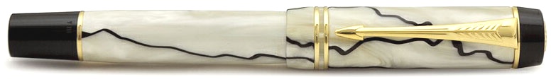Перьевая ручка Parker Duofold Centennial F185, Pearl & Black (Перо F), фото 3