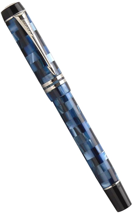  Перьевая ручка Parker Duofold Check Marine F107, Blue PT (Перо F), фото 2