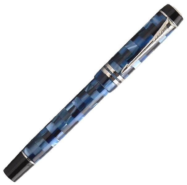  Перьевая ручка Parker Duofold Check Marine F107, Blue PT (Перо M), фото 2