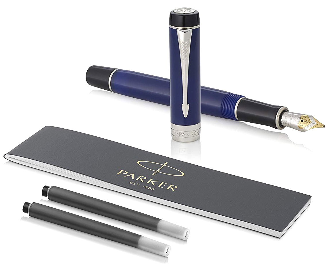  Перьевая ручка Parker Duofold Classic International F74, Blue and Black CT (Перо F), фото 5