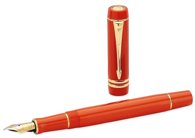 Перьевая ручка Parker Duofold Historical Colors Centennial F77, Big Red GT (Перо M), фото 3