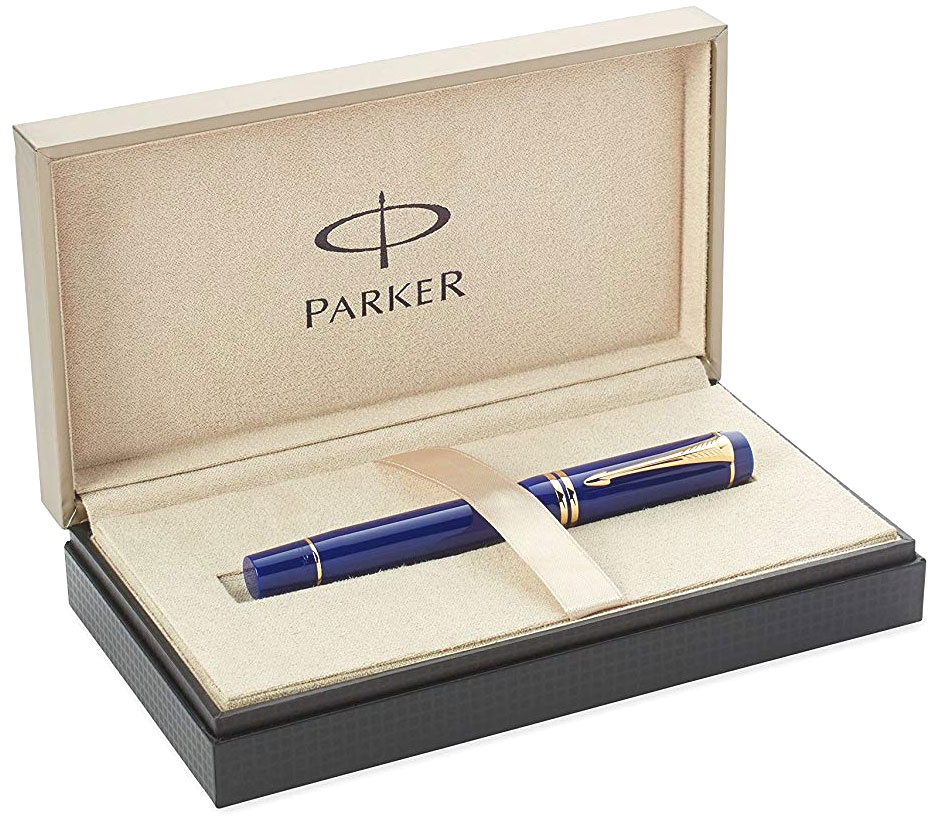 Перьевая ручка Parker Duofold Historical Colors Centennial F77, Lapis Lasuli GT (Перо M), фото 3