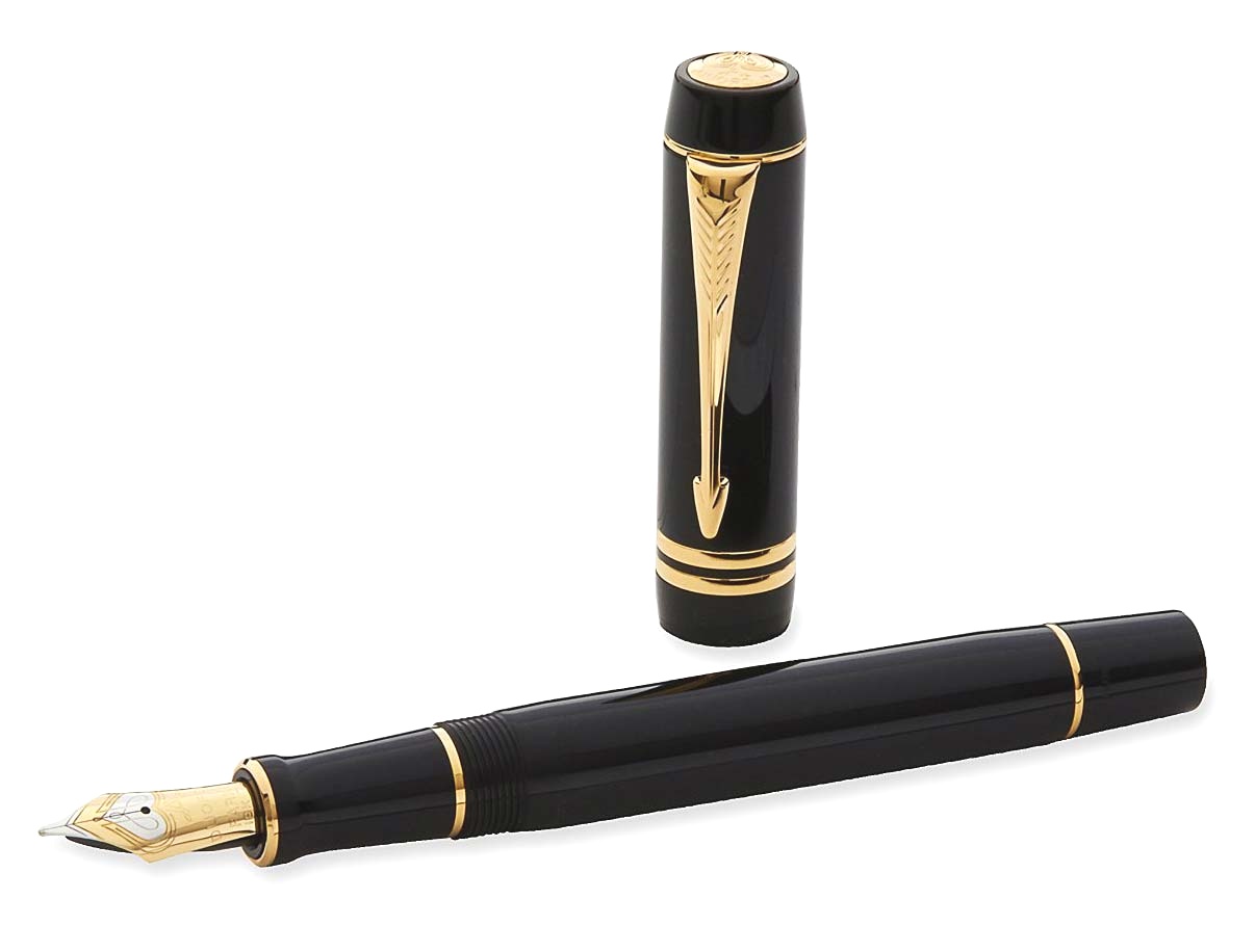  Перьевая ручка Parker Duofold International F74, Black GT (Перо M), фото 2