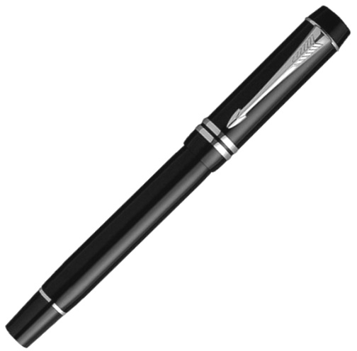 Перьевая ручка Parker Duofold International F89, Black PT (Перо F), фото 2