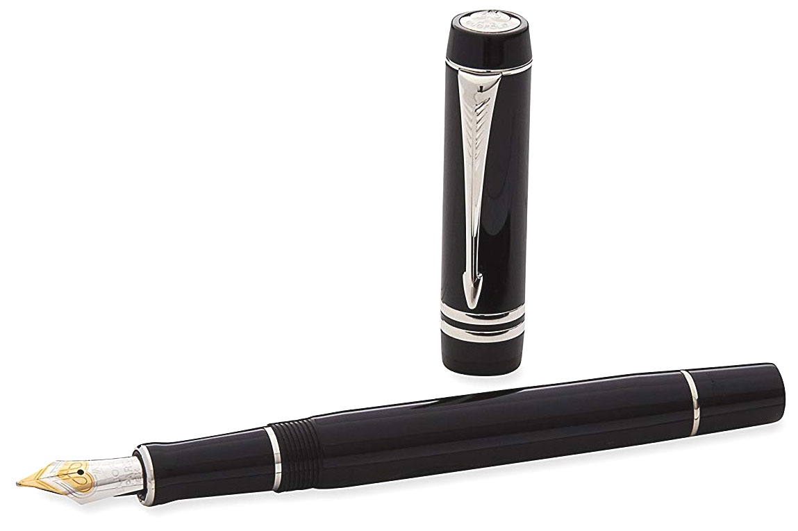 Перьевая ручка Parker Duofold International F89, Black PT (Перо F), фото 3