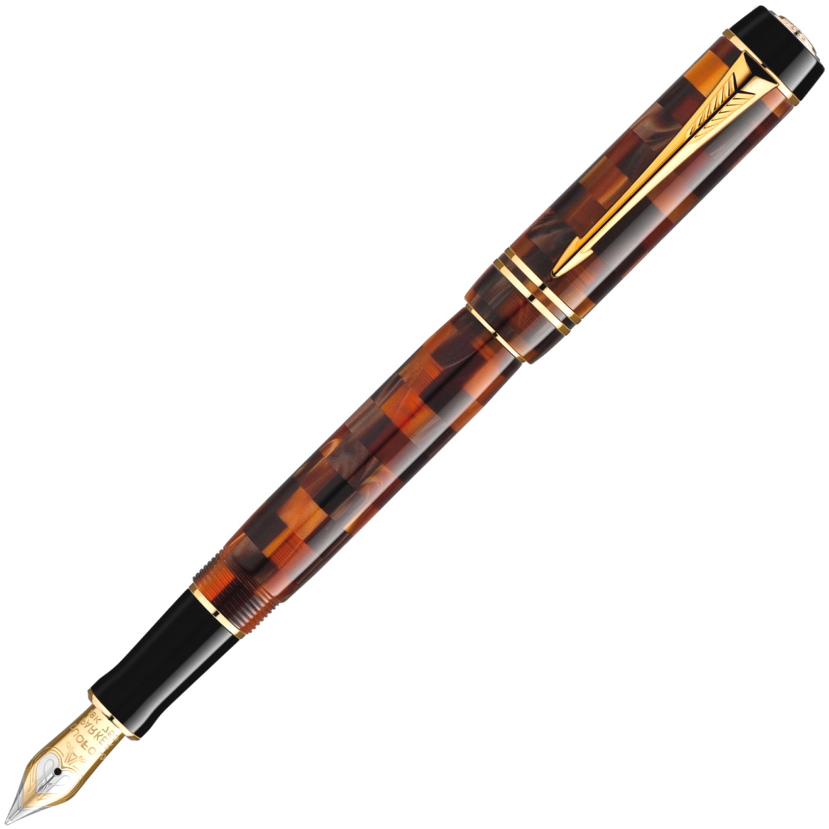 Перьевая ручка Parker Duofold Mini Check F208, Amber GT (Перо F)