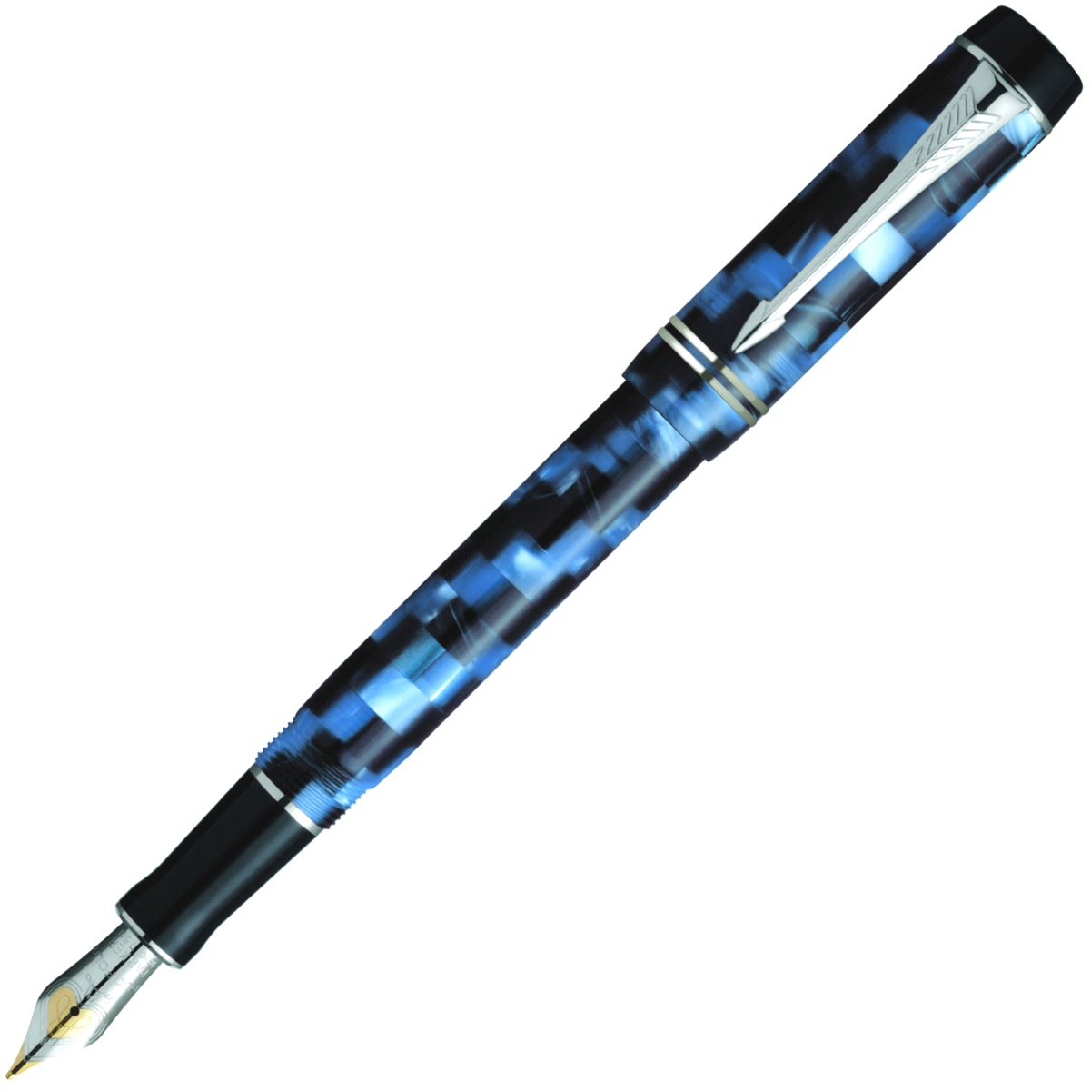 Перьевая ручка Parker Duofold Mini Check F208, Blue PT (Перо F)