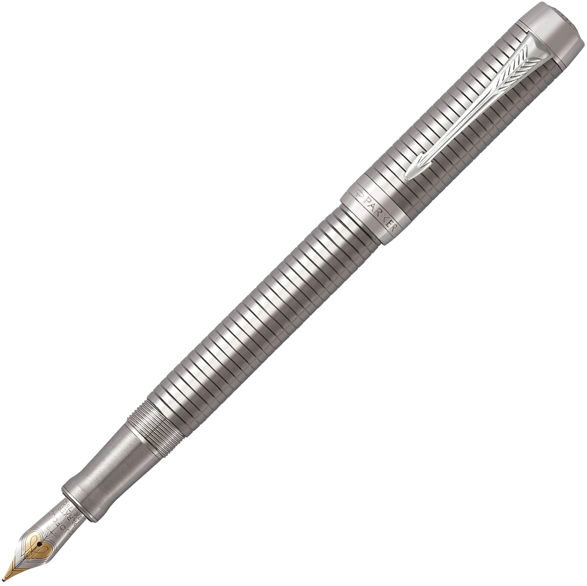  Перьевая ручка Parker Duofold Prestige Centennial F308, Ruthenium Chiselled CT (Перо M)