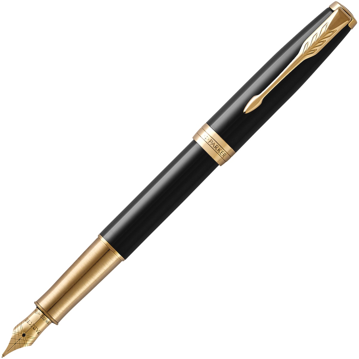  Перьевая ручка Parker Sonnet Core F530, Lacquer Deep Black GT (Перо F)