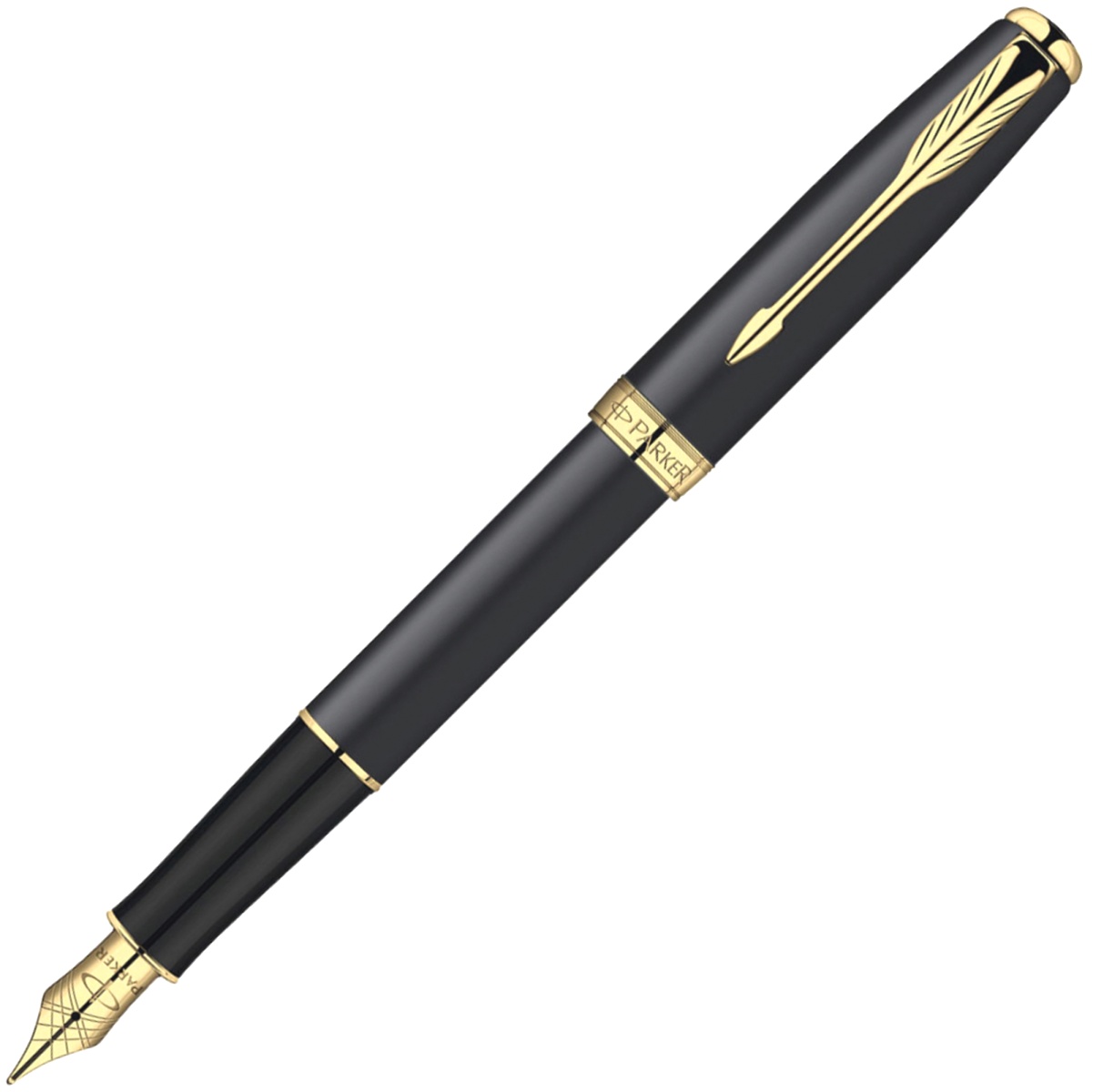  Перьевая ручка Parker Sonnet F528, MattBlack GT (Перо M)