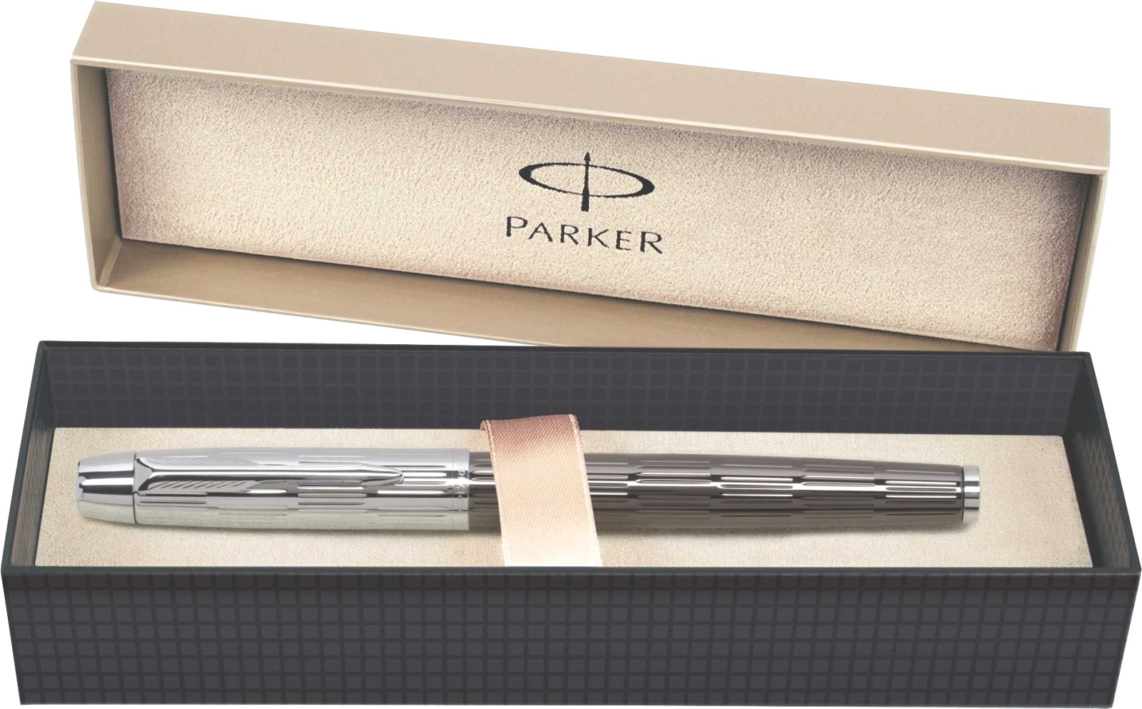 Ручка 5й пишущий узел Parker IM Premium F522, Twin Chiselled CT, фото 3