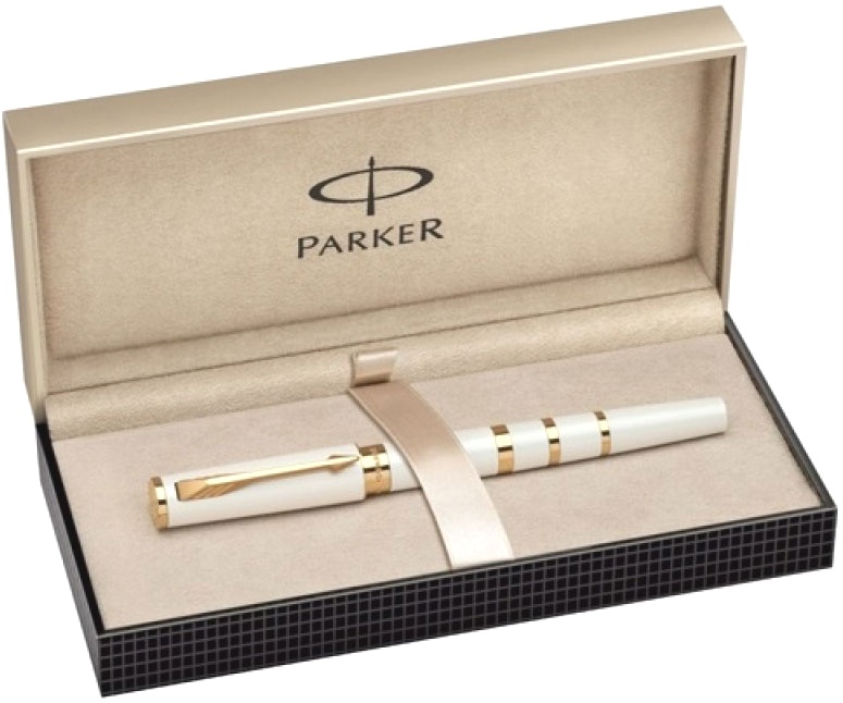 Ручка 5й пишущий узел Parker Ingenuity Ring Slim F503, Pearl and Metal GT, фото 3