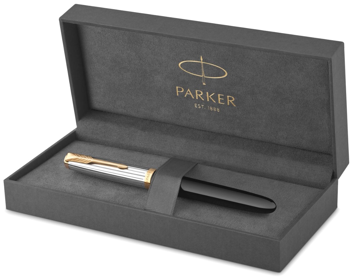  Ручка перьевая Parker 51 Premium, Black / Silver GT (Перо F), фото 6