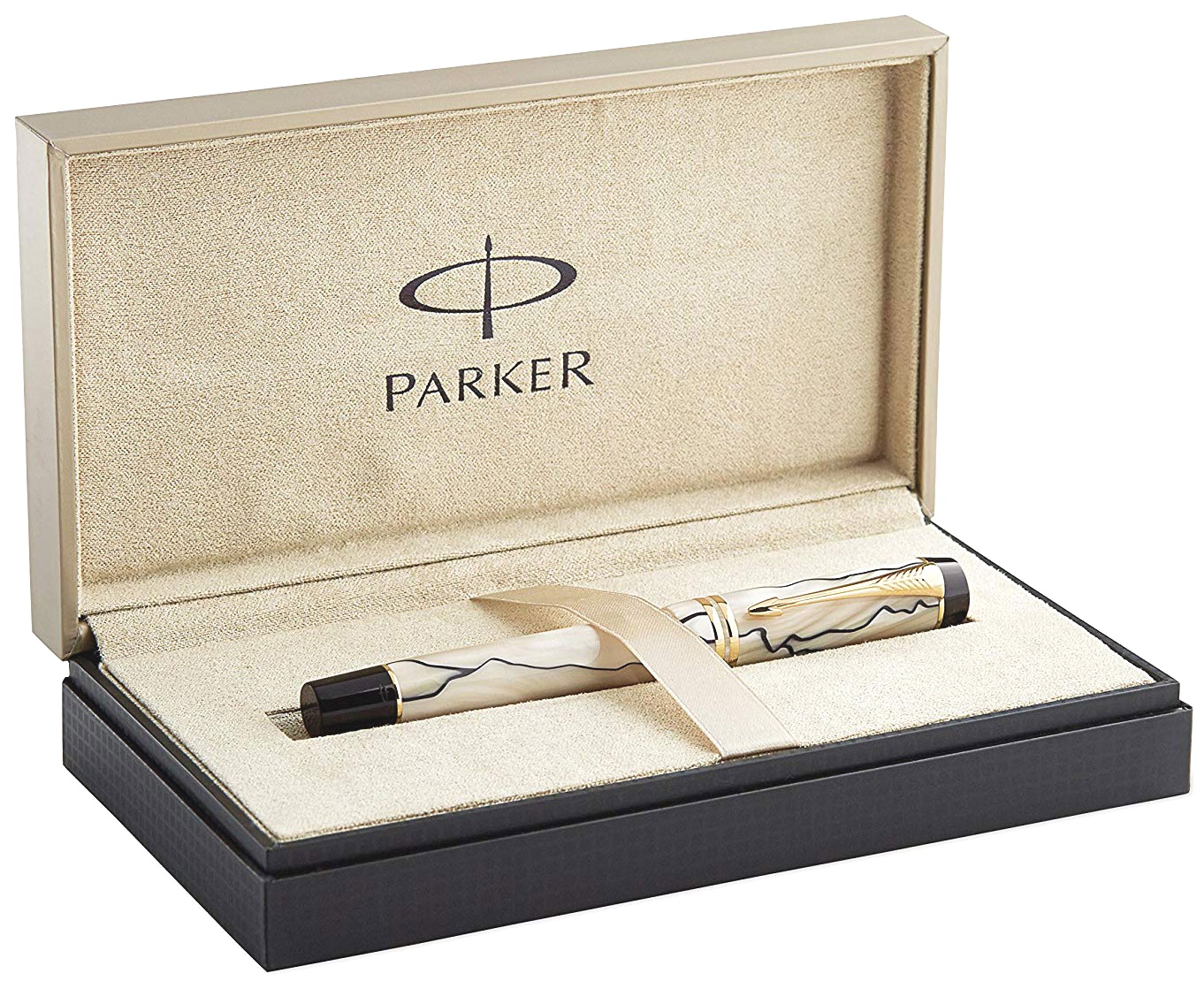  Ручка перьевая Parker Duofold International F186, Pearl & Black (Перо M), фото 4
