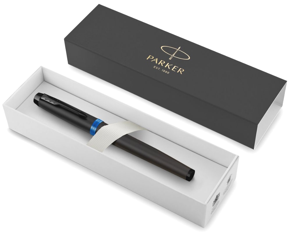  Ручка перьевая Parker IM Vibrant Rings F315, Flame Blue PVD (Перо M), фото 6