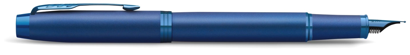  Ручка перьевая Parker IM Monochrome F328, Blue PVD (Перо M), фото 4