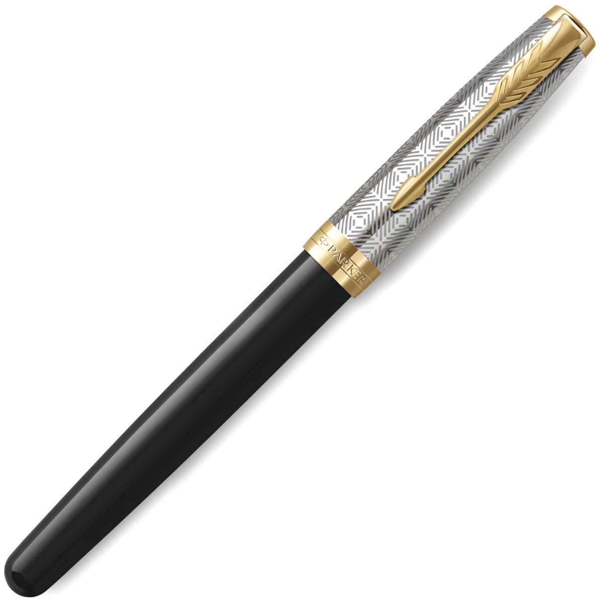  Ручка перьевая Parker Sonnet Premium F537, Metal Black GT (Перо F), фото 2