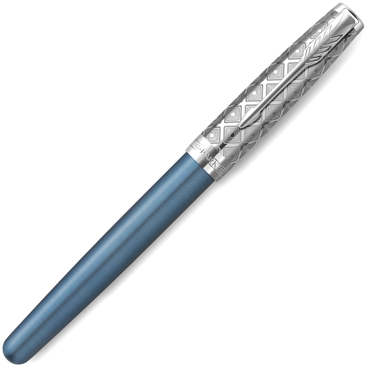 Ручка перьевая Parker Sonnet Premium F537, Metal Blue CT (Перо F), фото 2