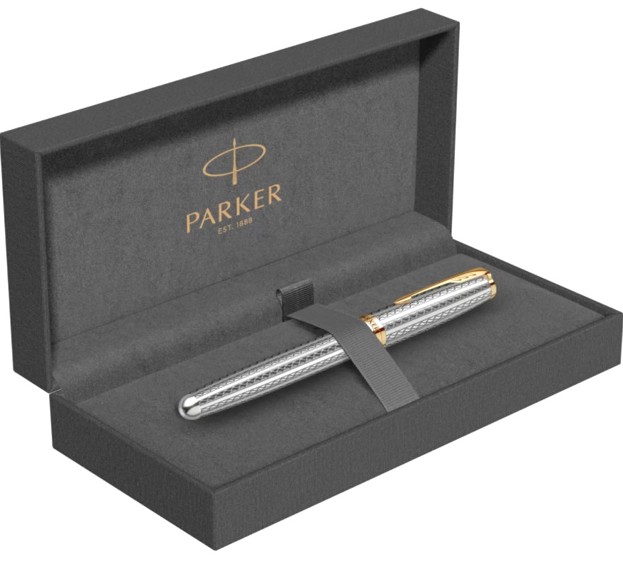  Ручка перьевая Parker Sonnet Premium, Silver Mistral GT (Перо F), фото 4