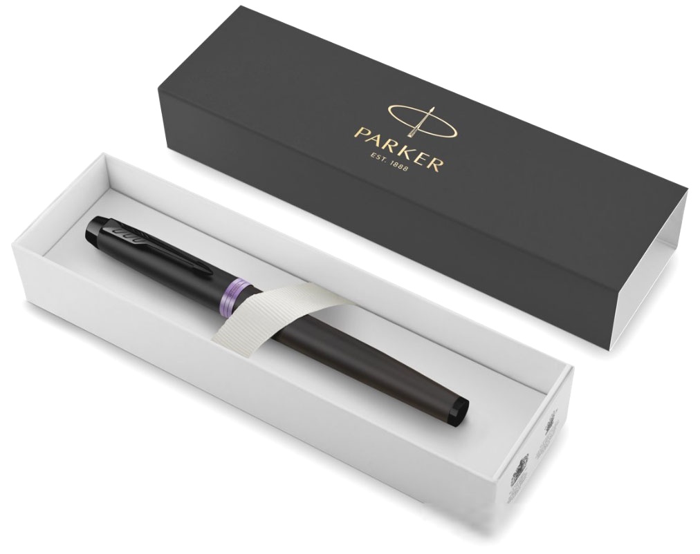  Ручка-роллер Parker IM Vibrant Rings T315, Amethyst Purple PVD, фото 6