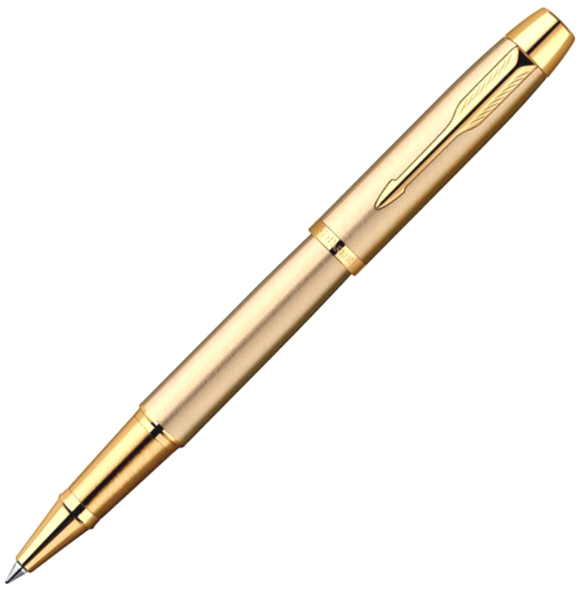 Ручка роллер Parker IM Metal T223, Brushed Metal Gold GT